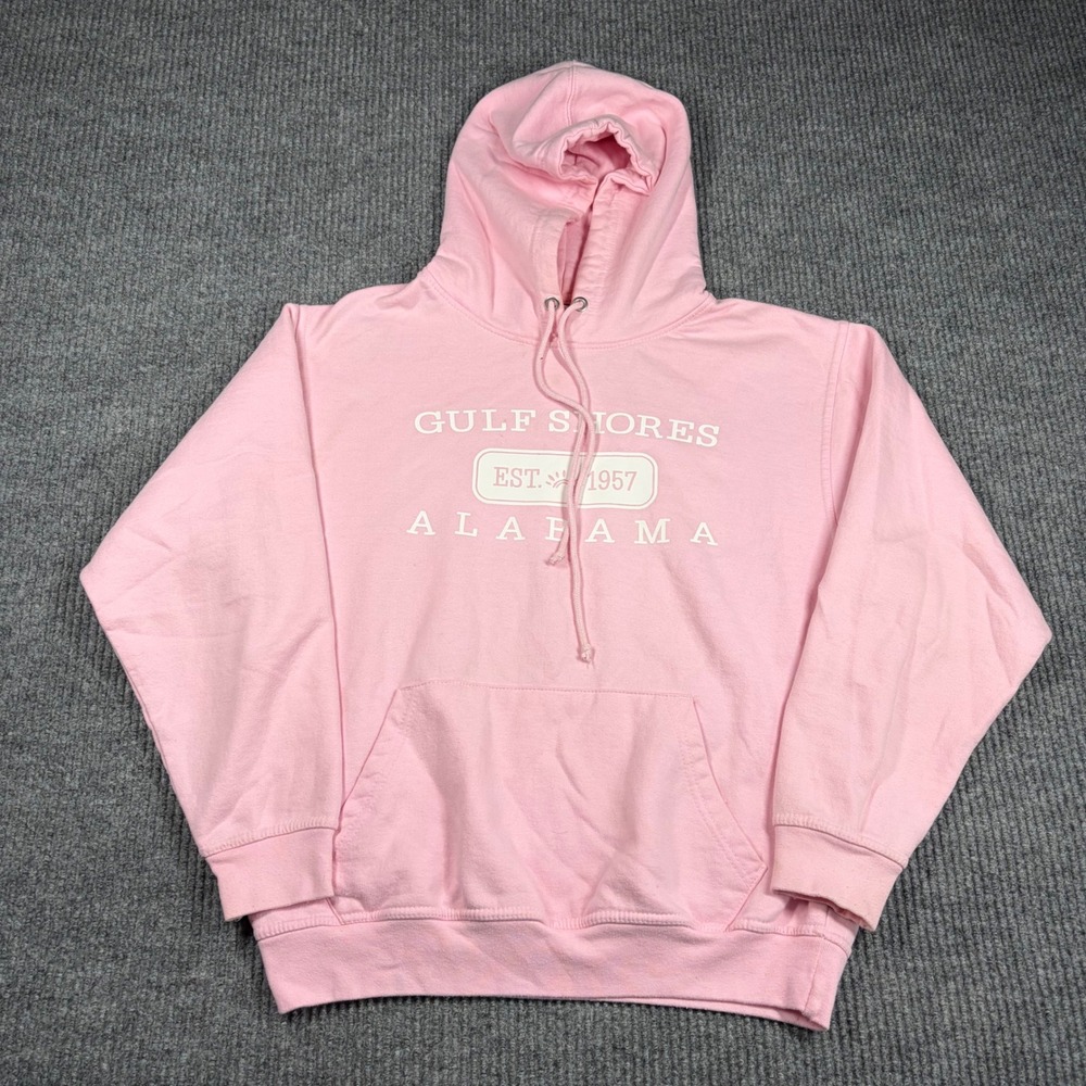 U.S. Apparel Hoodie Womens M Gulf Shores Alabama Pink Sweatshirt